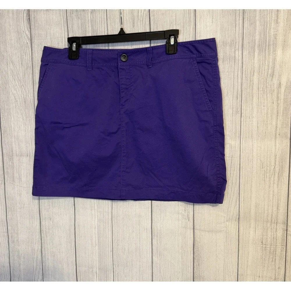 Caslon Women's Purple Denim Skirt Size‎ 14 Stretch Cotton Blend Casual Mini - Picture 2 of 5